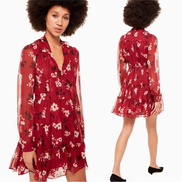 Kate Spade Camelia Chiffon Silk Mini Dress Size 0 - Picture 2 of 10